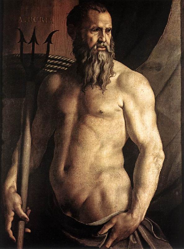 BRONZINO, Agnolo Portrait of Andrea Doria as Neptune df china oil painting image
